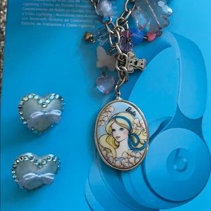 Tarina Tarantino long Barbie necklace and earrings